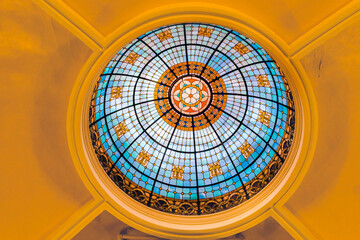 Dome stained glass, Phoenix, Arizona. Founded 1881, rebuilt stained glass from 1915