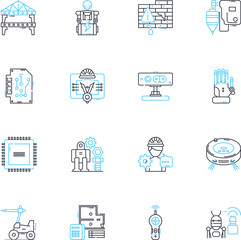 Biochemical science linear icons set. Metabolism, Enzymes, Proteins, Carbohydrates, Lipids, Nucleotides, DNA line vector and concept signs. RNA,Transcription,Translation outline illustrations