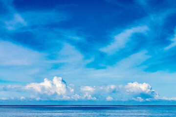 French Polynesia, Moorea. Seascape and clouds.