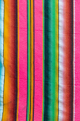 Loreto, Baja California Sur, Mexico. Colorful traditional blanket.