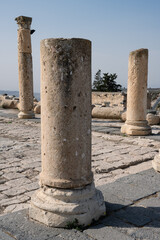 Column or Pillar on the Byzantine Church Terrace in Gadara or Umm Qais, Jordan
