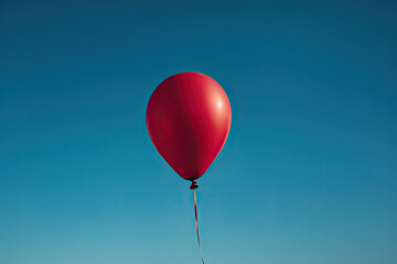 red balloon on sky background - made with generative ai