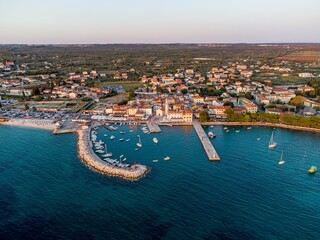Obraz premium Aerial view on port of Fazana nearby Pula. Istra, Croatia