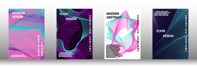 A set of modern abstract covers with abstract gradient linear waves.