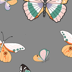 various flowers leaves butterflies animal fruits