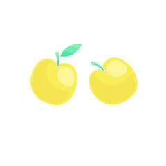 two yellow apples 