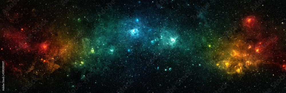 Wall mural space scene with stars in the galaxy. panorama. universe filled with stars, nebula and galaxy. eleme