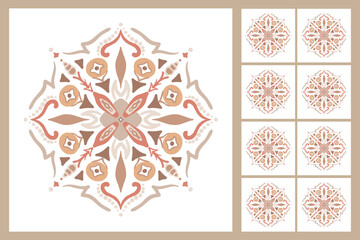 Seamless colorful patchwork from Azulejo tiles. Portuguese and Spain decor. Islam, Arabic, Indian, Ottoman motif. Vector Hand drawn background