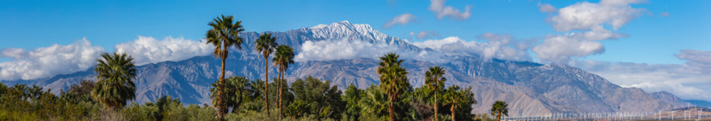 Fototapeta na wymiar San Jacinto Mountain from Desert Hot Springs, California