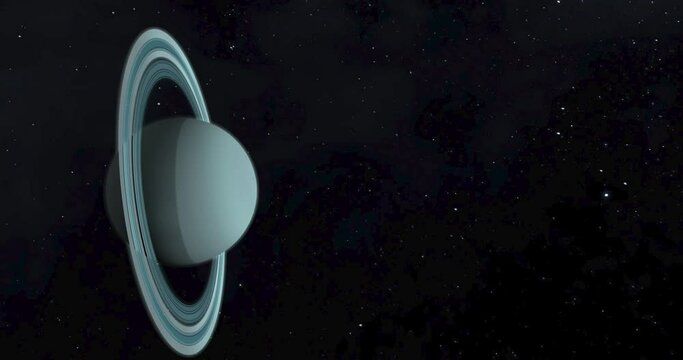 Planet Uranus on the background of the starry sky.