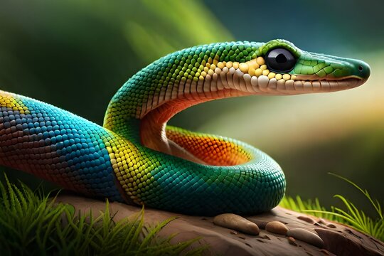 green snake on a tree