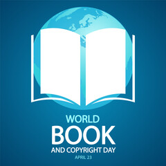 World book and copyright day Book icon April 23, vector art illustration.