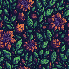 Flowers and Leaf Illustration