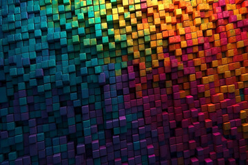 Colored beautiful abstract cube wallpaper background design texture. Decorative cubes design pattern. Ai generated