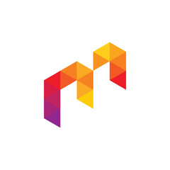 M Letter Logo, M Logo, abstract logo design, mosaic logo Design, pixel logo