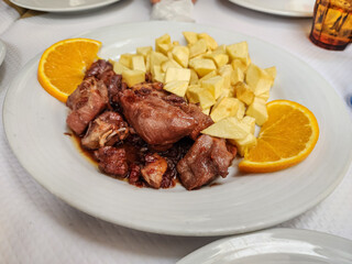 Pork steak on the table