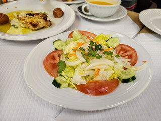 Salad vegetables on the table
