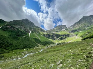 Naklejka premium swiss mountains landscape