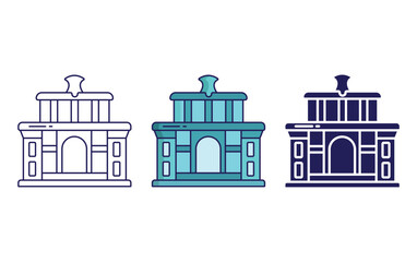 Naklejka premium Trevi Fountain vector icon