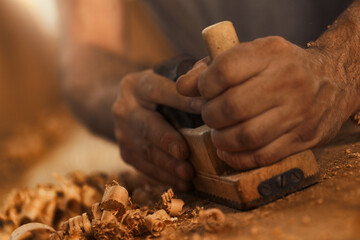 Traditional carpenter Symbolic and strenuous process