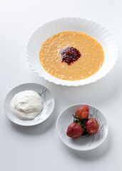 dessert with strawberries