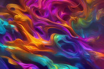 Obraz premium Liquid colored background. abstract shapes - generative ai 
