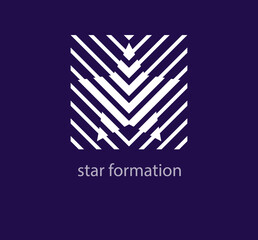 Star formation lines logo. Unique design. Creative activity life logo template. vector.