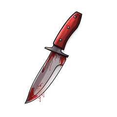 bloody knife vector illustration isolated on transparent background