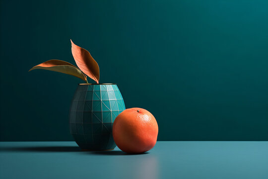 Modernes Stillleben Pflanze Orange Generative AI