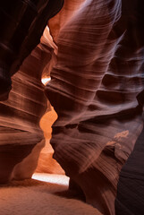 water erosion patterns on sandstone rock Antelope slot canyon in Arizona