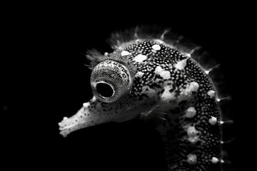Obraz premium monochromatic seahorse against a white background. Generative AI