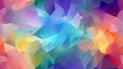 Fototapeta premium Seamless abstract colorful gradients 2D low-poly polygonal background. Generative AI