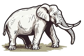 Fototapeta premium an elephant in the grassy savannah. Generative AI