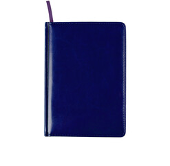 Notepad dark blue on white background isolated.