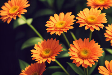Obraz premium Flowers close-up, bright landscape on a flower field. Generative AI.