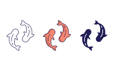 Obraz premium Koi Fish vector icon