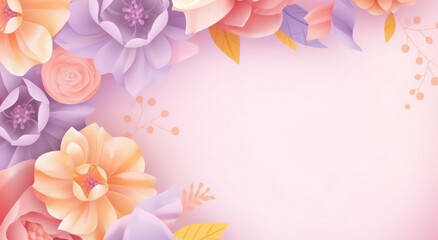 flowers for mother's day greetings woman products banners cards backgrounds pastel (Generative AI)