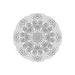 feingliedrige rosette mit blüten und verschiedenartigen elementen