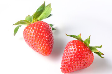 strawberry on white background side view 1