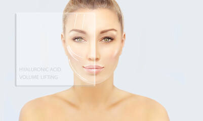 Skin solutions.Concept of rejuvenation,detecting  ageing signs 
