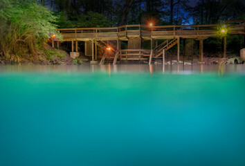 Morgan Spring Illuminated at Night on the Withlacoochee River in Florida