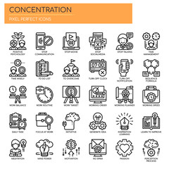 Concentration , Thin Line and Pixel Perfect Icons.