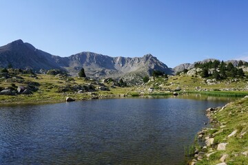 Beautiful mountain lake in the Pyrenees in summer