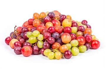 pile of colorful grapes stacked on each other. Generative AI