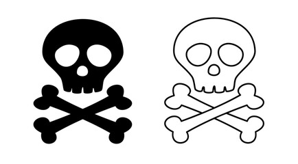 Set of skull and bones. Skull and crossbones. Vector illustration
