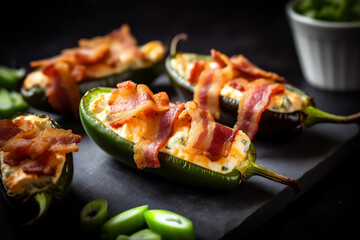 Jalapeno Poppers with rich and creamy, stuffed jalapenos, generativ ai