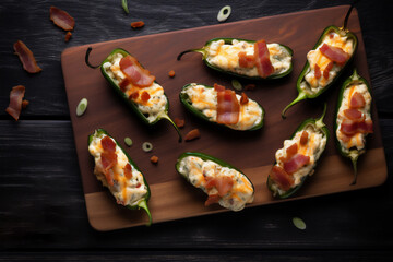Jalapeno Poppers with rich and creamy, stuffed jalapenos, generativ ai