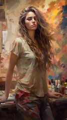 Fototapeta premium The Power of Portraiture: Telling Stories and Expressing Emotions Through Art AI Generated