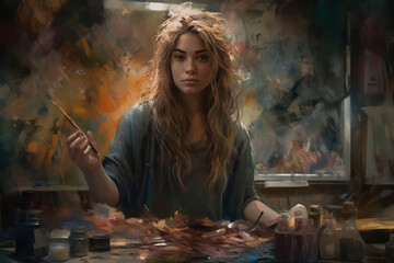 Obraz premium The Power of Portraiture: Telling Stories and Expressing Emotions Through Art AI Generated