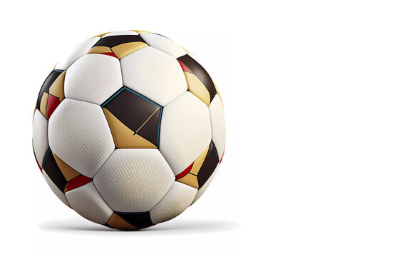 Soccer ball. Multicolored ball. Banner. Generative AI